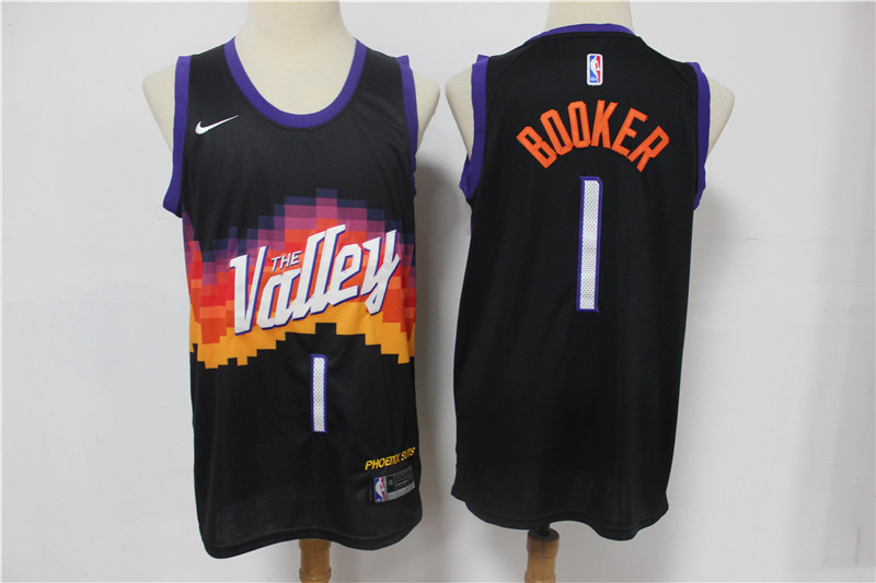 Men Phoenix Suns #1 Booker Black Nike City Edition NBA Jerseys->new orleans pelicans->NBA Jersey